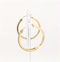 10K Yellow Gold 2.3g Cute Classic Diamond Dainty Hoop Formal Dress Earrings